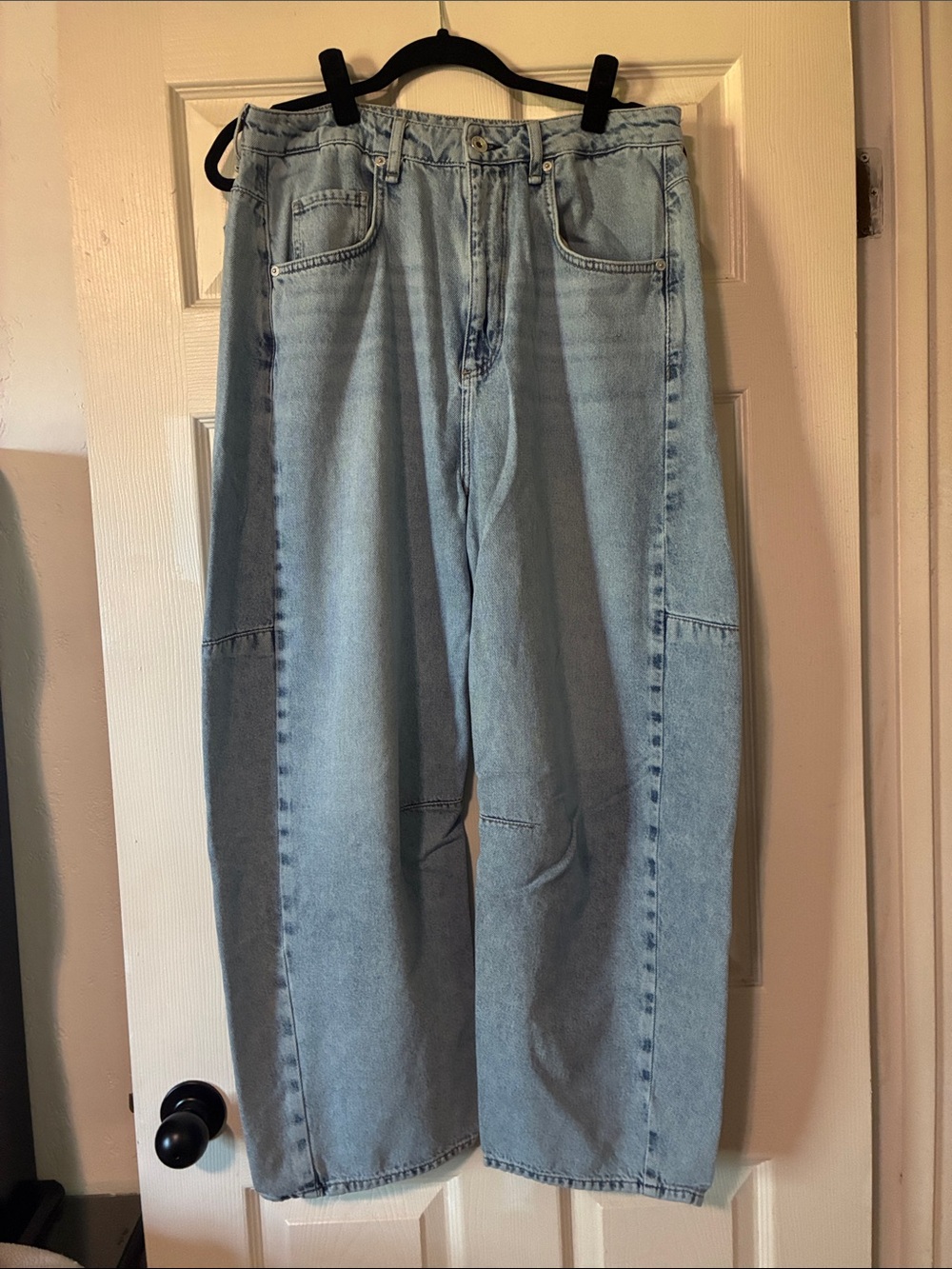 rag & bone Light Blue High-Rise Wide-Leg barrel Jeans